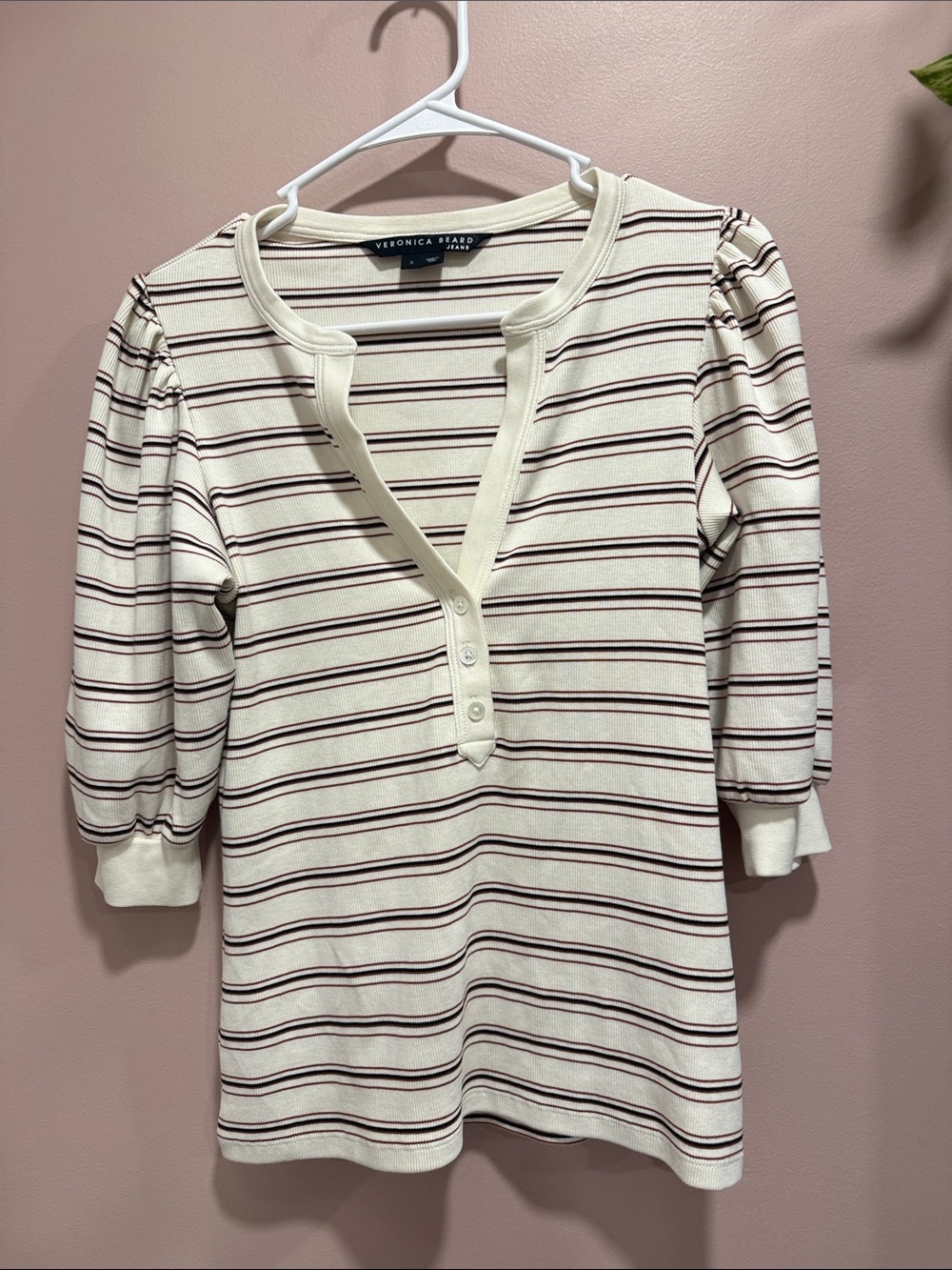 Veronica Beard Henley with Puff sleeves size small - Picture 1 of 4